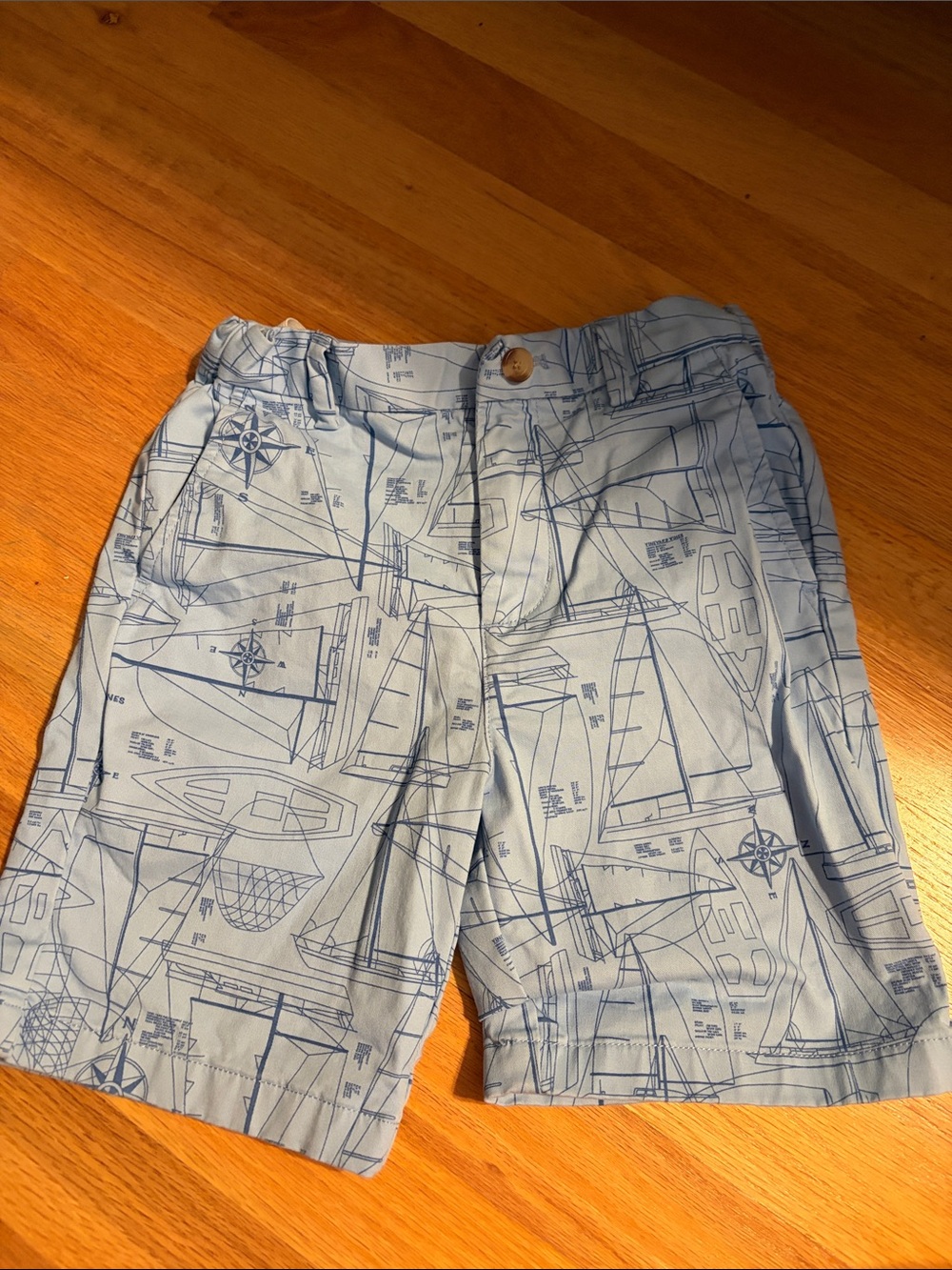 Vineyard Vines Light Blue Sailboat Print Kids Shorts, 7